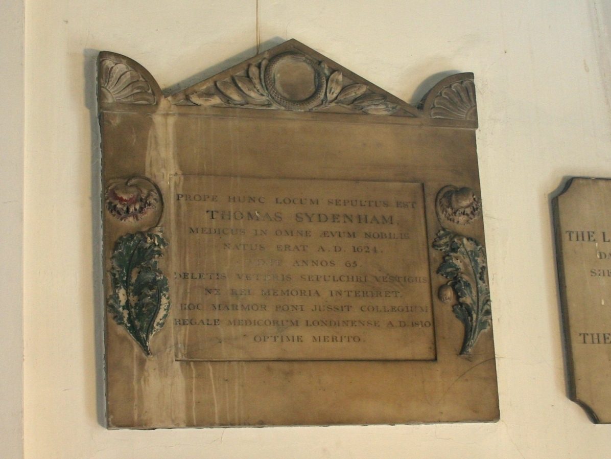 Thomas Sydenham S Funeral Tablet